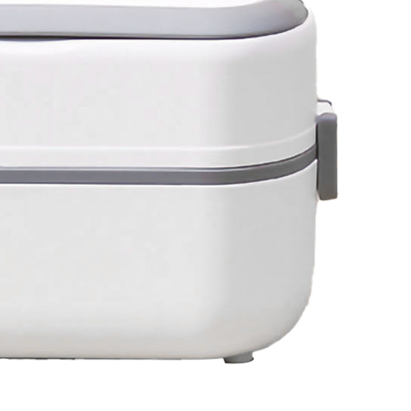 Elektrisk Frokostboks 250W Bærbar Hurtigopvarmning Madvarmer Frokostboks med Handel til Hjemmekontor AC 220V CN Stik Firkant Grå Enkelt Lag