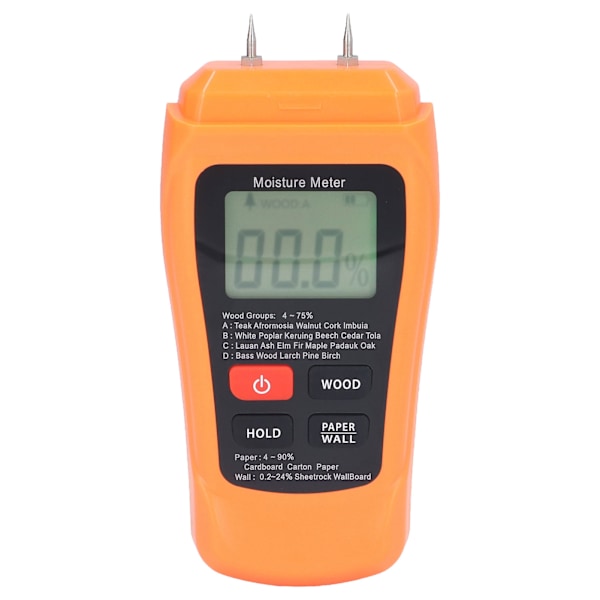 MT18 Digital fuktdetektor med bakgrundsbelyst LCD-display för träbyggnadsmaterial papper golv