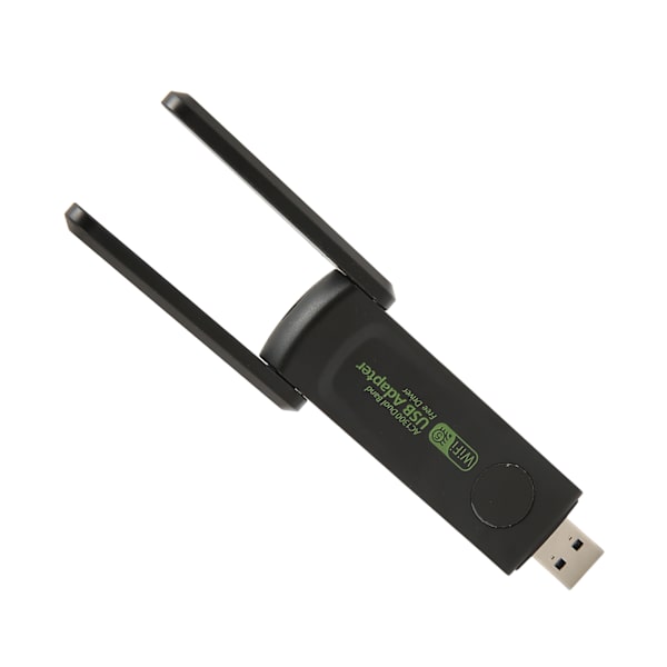 Trådløs nettverkskortadapter 1300 Mbps 2.4G 5G Dual Band Dobbel Antenne USB3.0 WiFi Adapter for PC