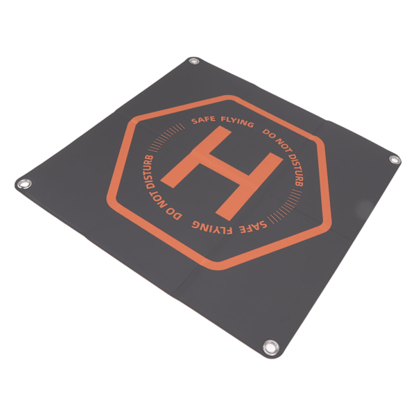 Drone Landing Pad Dobbelt Farve Sikkerhedsadvarsel Slogan Design 50cm Kvadrat Vandafvisende Drone Parkering Forklæde Pad
