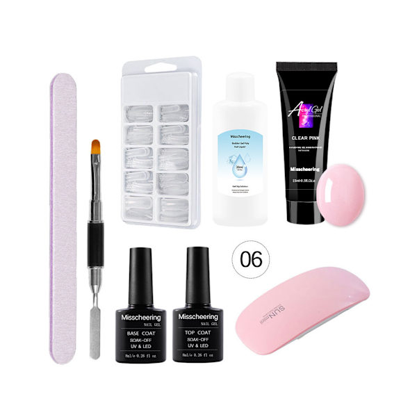 15 ml nagelförlängningslimset nagelform dubbelhårig borste nagelkristallförlängningslimset kristalllimset A6