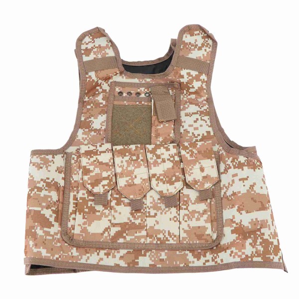 Kids Jungle Games Vest 600D Oxford Cloth Multi Pocket Justerbar Kids Explorer-vest for små barn Kamuflasje lys gul