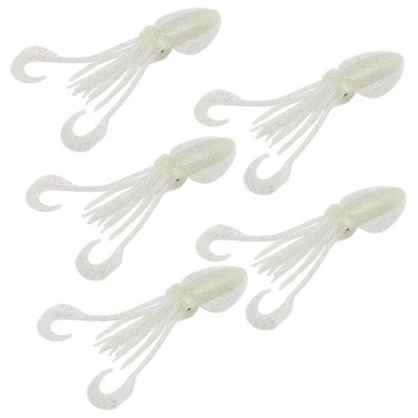 5 st Bläckfiskbete Mjukt Självlysande Bläckfisk Trollingbete för Saltvattenfiske i Havet Ca. 15cm / 5.9in
