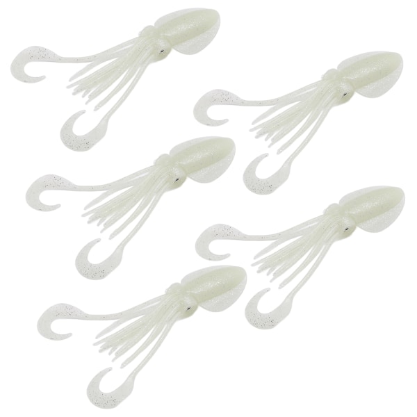 5 st Octopus Lure Mjukt lysande bläckfisk trollingbete för saltvattenfiske Ca. 15 cm / 5,9 tum