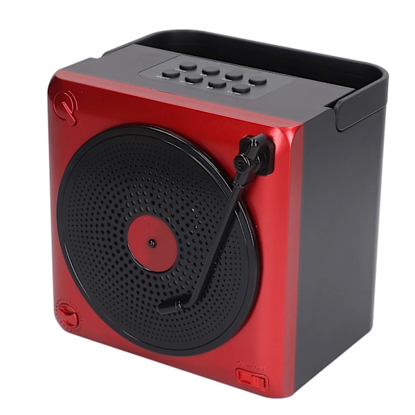 Karaokemaskin med to mikrofoner, bærbar LED Bluetooth-høyttaler for bursdag, hjemmefest, rød