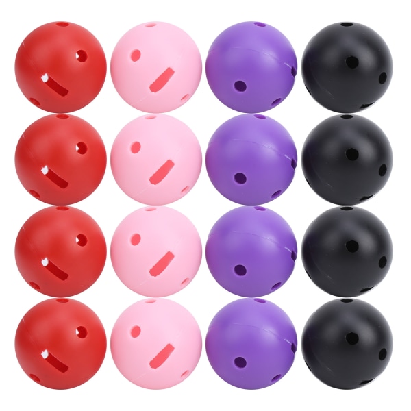 16 stk/pose plastik golf firkantet hul boldforsyning 4 stk Pink 4 stk Rød 4 stk Lilla 4 stk Sort