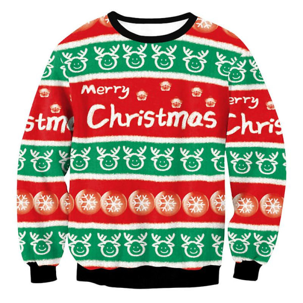 Mænd Ugly Christmas Print Crew Neck Ugly Christmas Xmas Pullover Sweatshirt