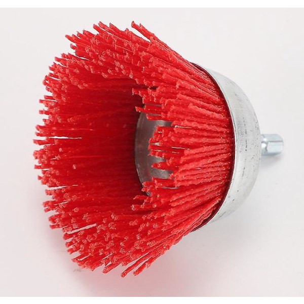 Flat rød sekskantstang - 40 mm rund børste med slipende nylontråd