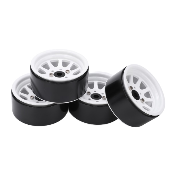 4 stk metall 1,9 tommers hjulfelger RC tilbehør for Axial SCX10 90046 1:10 RC CrawlerWhite