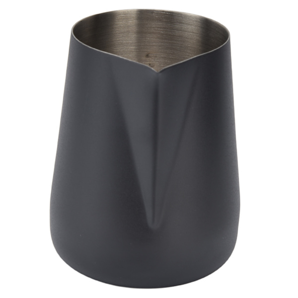 Mjölkskummare Pitcher Tjockare Skummare Kopp 450ml med Spetsig Pip för Kaffemaskin CafeBlack