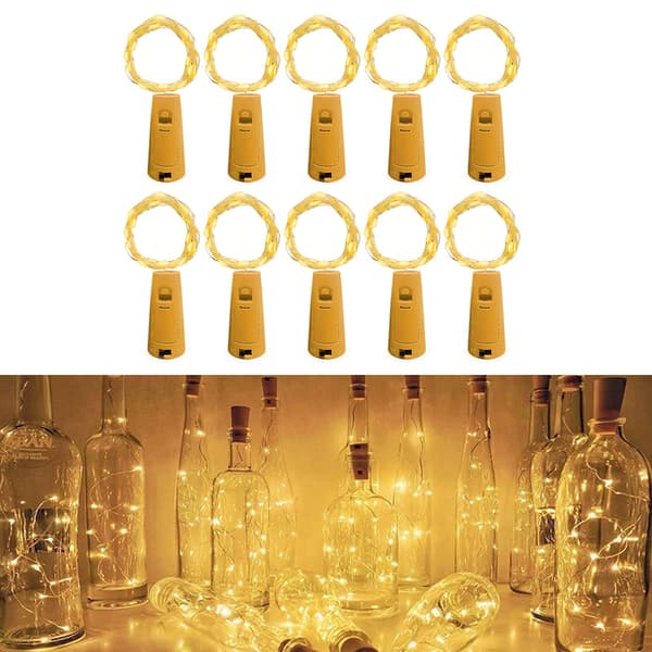 2M 20 LED Flaskor, Fairy Lights Batteridrivna, 10-pack LED Flaskor