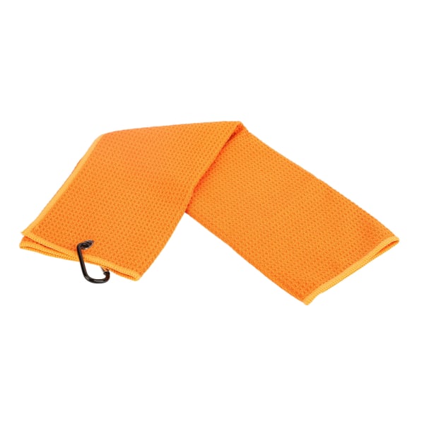 Mikrofiber golfhandduk våffelmönster Fitness svettabsorberande handdukar med karbinhakeklämma för träningssport Orange