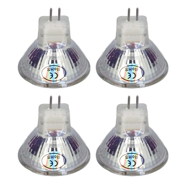 4 stk. MR11 LED-pære 5W 500lm pæreudskiftning med 15 perler dobbelt stiftbase til spotlight landskabslampe varm hvid