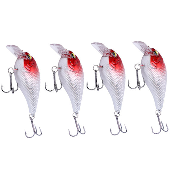 4st Artificiell Simulering Plast Minnow Crank Rock Lure Bete Fisketillbehör3#