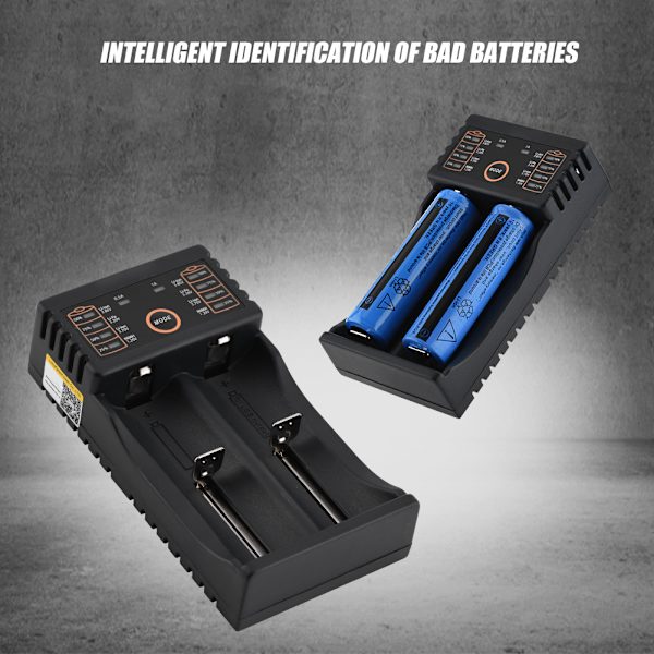 Liitokala Lii-202 USB-batterilader for 18650 / 18490 / 18350 / 17670 / 17500 / 16340(RCR123)