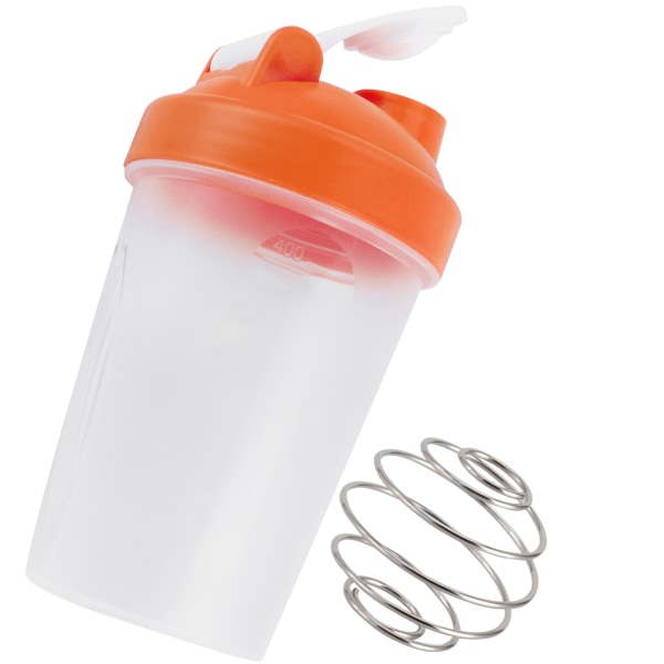 400 ml rysteflaske plastikproteinflaske fitnessvandkedel sport kop uden BPAOrange