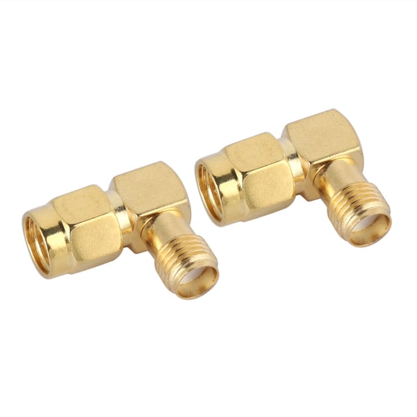 2 STK SMA hun til SMA han retvinklet adapter RF koaksial adapter konverter konnektor