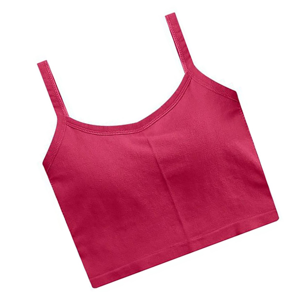 Dame Halter Top Bandeau Top Ren Farve Rygfri Kryds Midriff Mode Top til Rejser Udendørs Roserød Fri Størrelse