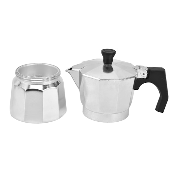 Kaffetillverkare för spishäll, kaffekokare i aluminium, åttakantig form för stark smak, 150 ml