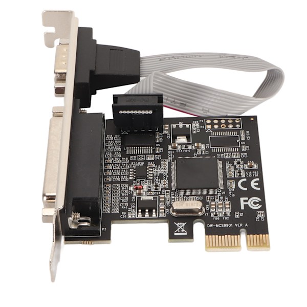 PCIe til RS232 udvidelseskort 9-pin seriel 25-pin parallel port Combo 2,5 Gbps PCIe Com Port Adapter til Printer POS Automation