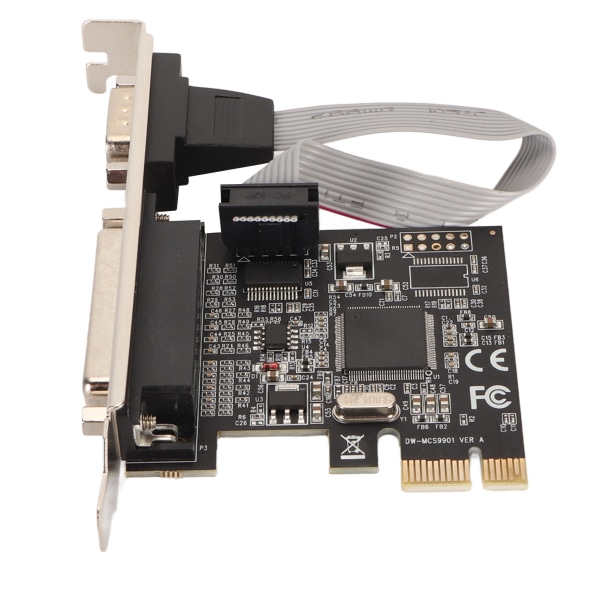 PCIe till RS232-expansionskort 9-pin seriell 25-pin parallellport Combo 2,5 Gbps PCIe Com Port Adapter för skrivare POS automation