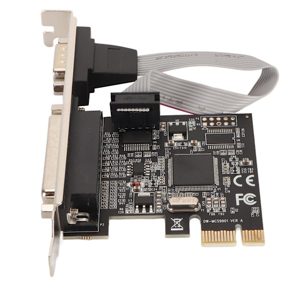 PCIe till RS232-expansionskort 9-pin seriell 25-pin parallellport Combo 2,5 Gbps PCIe Com Port Adapter för skrivare POS automation