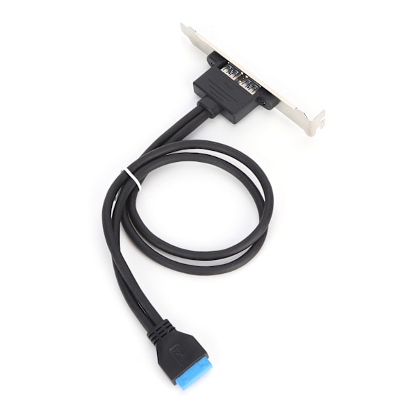 Kaksinkertainen USB-suojakaapeli Emolevy 19-nastainen kaksoisporttiin A-naaras jatkojohto takapaneeli Bracket Musta