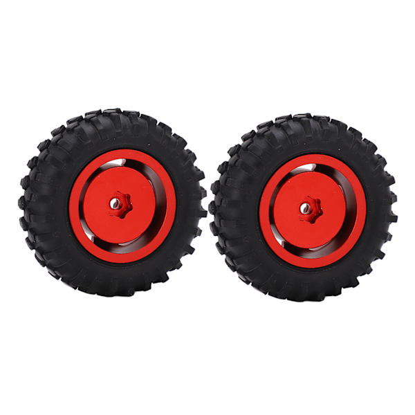 2 stk/sett 55 mm Metallfelger Dekksett for AXIAL SCX24 1/24 RC Bilfelg Gummidekk Rød