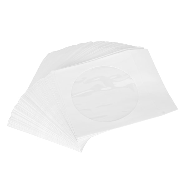 100 st CD-fodral 12,5 cm Bredd Transparent Fönster Dammskydd Tjockt Återanvändbart CD-kuvert för 12 cm 4,7 tum DVD-skivor