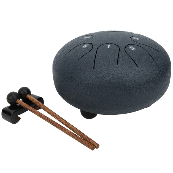 6in 8 Tones Pan Drum C Major Hand Tank Tongue Drum with kumi Support Pad Navy Blue