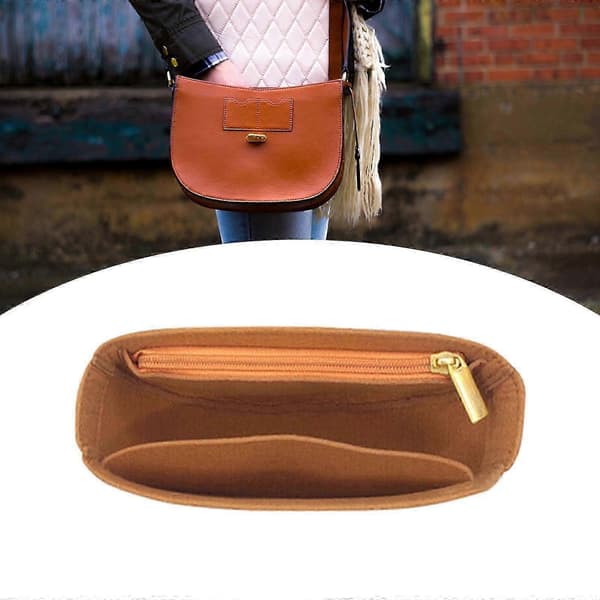 Väskorganiseringsinlägg Designerorganiseringsväskfoder för axelväska Brown Zipper