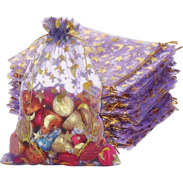 Lilla organzaposer for smykker og godteri, 100 stk, 9x12 cm (3,5x4,7 tommer)