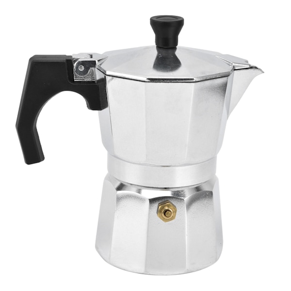 Kaffetillverkare för spishäll, kaffekokare i aluminium, åttakantig form för stark smak, 150 ml