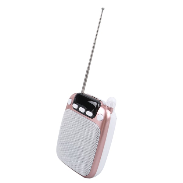 Stemmeforsterker Bærbar oppladbar Bluetooth-stemmeforsterker med kablet mikrofonhodesett for lærerveiledning Rose Gold