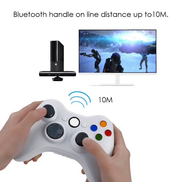 Gamepad för Xbox 360 Controller Joystick Trådlös Controller Bluetooth Wireless Game (Vit)