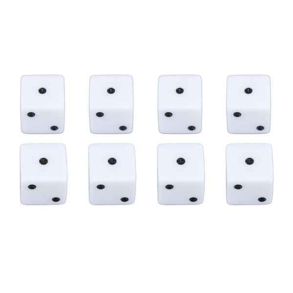 8 stk 6-sidet terningsæt Pædagogisk firkantet hjørneterning Standardspilterninger Interaktive brætspil Terninger til hjemmet Klasseværelse Hvid