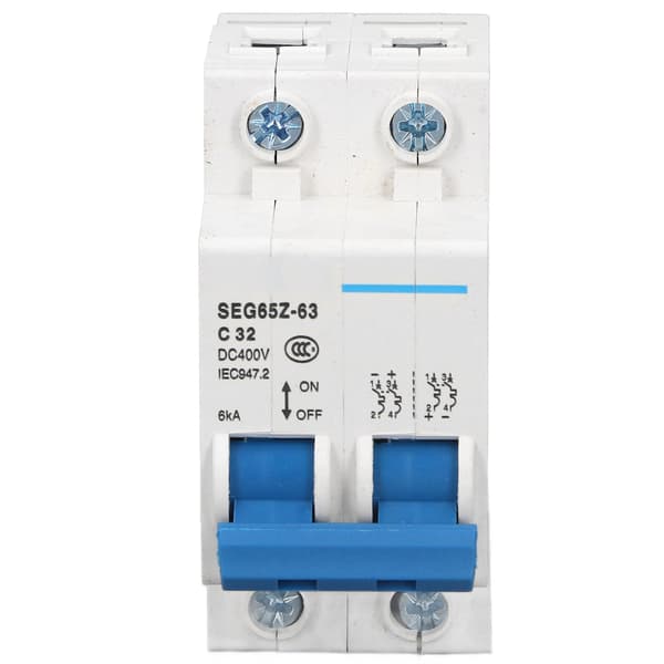 DC Miniature Strømafbryder 2P 6KA 400V Luftkontakt til Solcelle PV System Paneler Net C32 32A