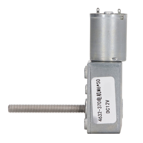 Matovaihde DC-moottori, itselukittuva, M6-pää, pyörivä akselin kierre, nopeuden alennus, DC-vaihdemoottori, DC12V, 90RPM