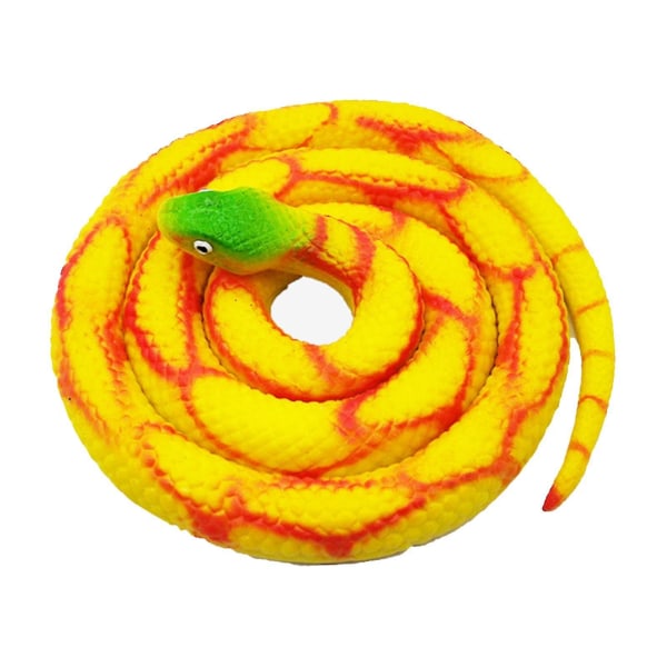 Creative Tricky High Toy 30in Snake Blød Lim Skræmmende Hel Person Gummi Dyr Fake Snake Toys S Yellow