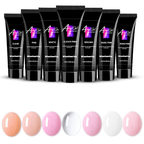 15 ml nagelförlängningslimset nagelform dubbelhårig borste nagelkristallförlängningslimset kristalllimset A6