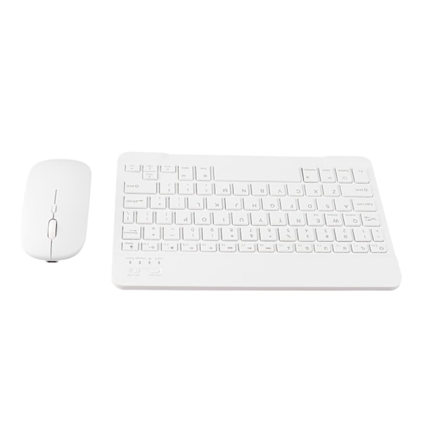 Trådlöst tangentbord och musset, Bluetooth-tangentbord och musset, bärbart matchande tangentbord och mus för PC-bärbar dator, vit