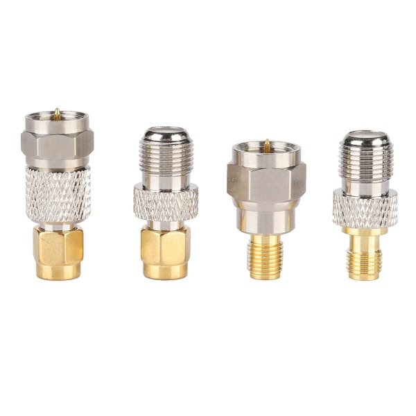4st Bärbar Mässing Antennkontakt F till SMA Radio Converter Adapter