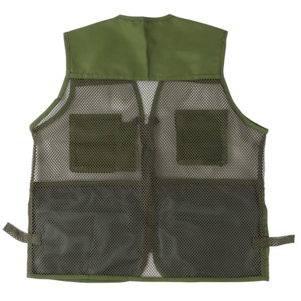 Militærvest Slidstærk Åndbar Multi Lomme Mesh Fiskevest til Udendørs Aktiviteter XL Militærgrøn