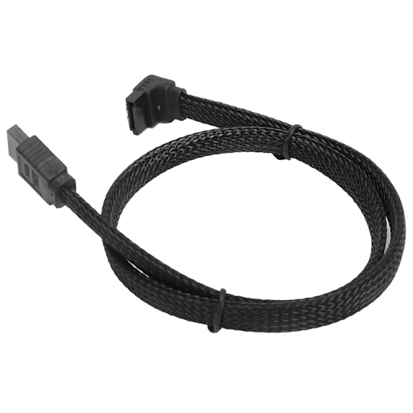 Seriell ATA-kabel 7P Armbåge Hårddisk Datakabel Seriell ATA3.0-adapter med färgad Mesh Line Style Svart (armbåge)