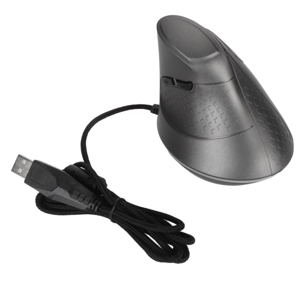 Vertikal mus 7 programmerbara knappar RGB 11 Ljuslägen Justerbar DPI Trådbunden Ergonomisk vertikal mus för Game Player Grå
