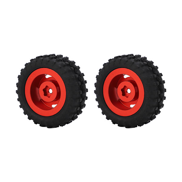 2 stk./sett 50 mm felg gummidekk med 4 hull for AXIAL SCX24 1/24 RC bil oppgraderingsdeler rød