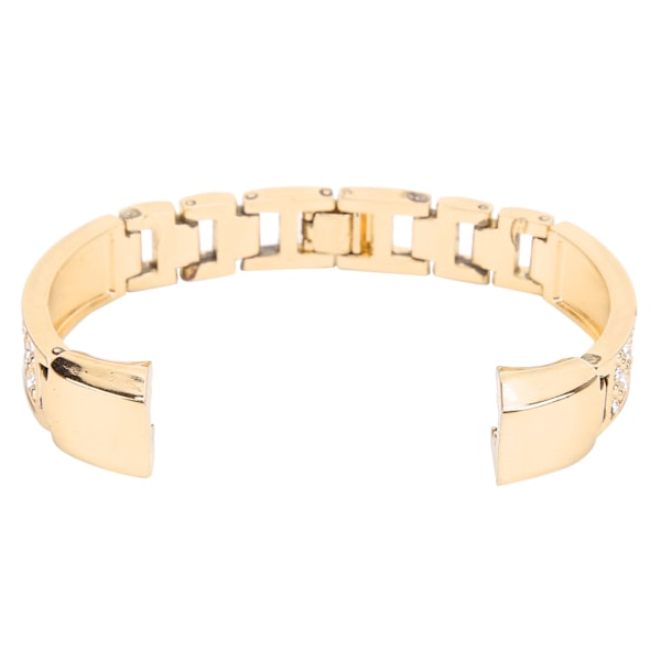 Armbånd i rustfrit stål til kvinder med indlagte rhinestones, håndledsdekoration til FitbitGold