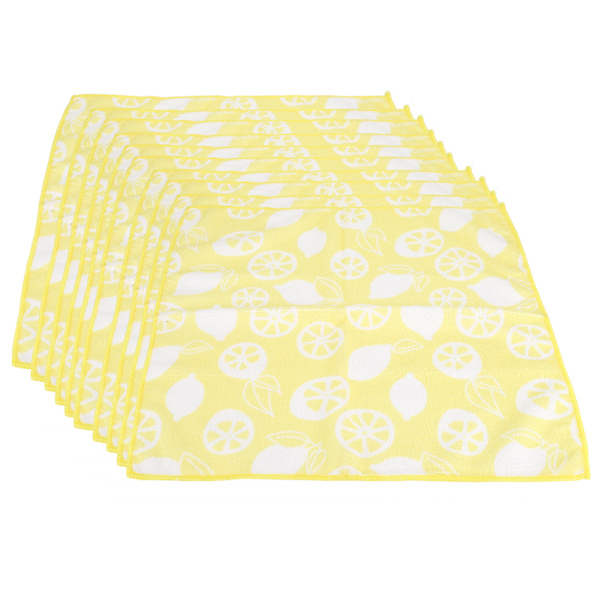 10 stk 40x40cm frukt mønster reaktivt trykt håndkle superabsorberende mikrofiberhåndkle kjøkkenbruk