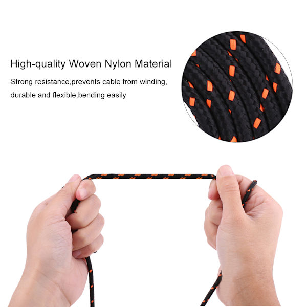 2,2 meter USB-kabel ledningsudskiftning til Steelseries kana mus sort+orange