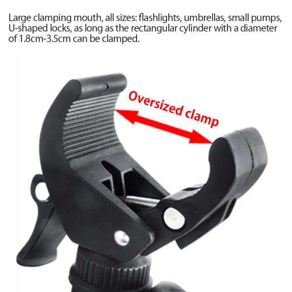 Sykkellysholder Sklisikret Universal 360 graders roterende styremontering LED-lommelyktklemme Lampeholder